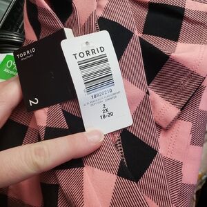 torrid Pink and Black Geometric Leggings (2X) Comfort Waist